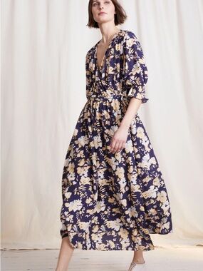 Apiece Apart Lucinda Wrap Floral Midi